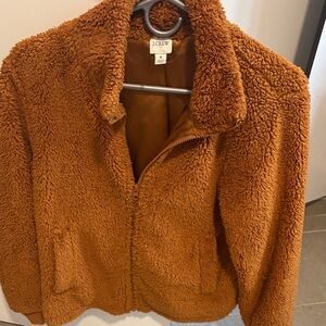 J. Crew Women's Tan Sherpa full zip  Jacket